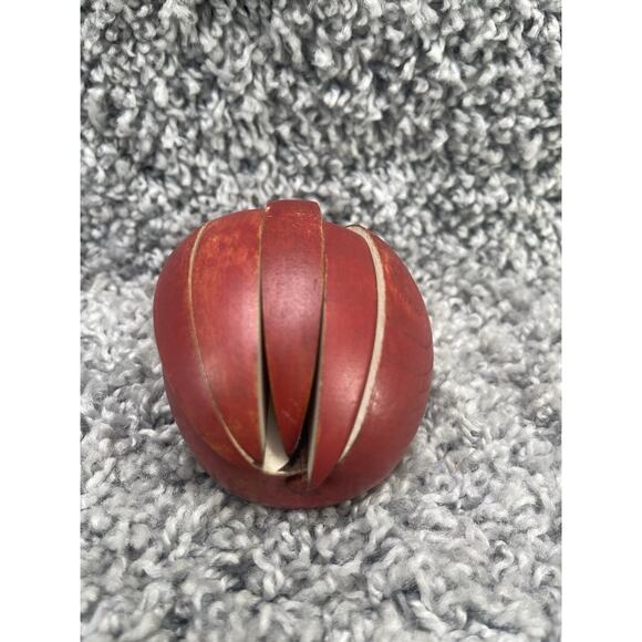 Crafted Wooden Red Apple With Slices Cut Out Fractions Decorative Decor Item - Picture 11 of 12